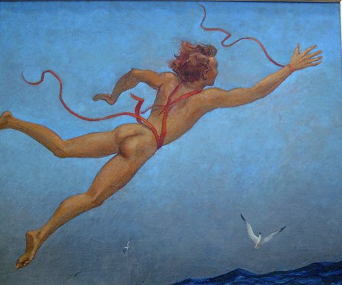 EMLEN ETTING (American 1905-1993) ICARU: EMLEN ETTING (American 1905-1993) ICARUS inscribed and dated "1946," verso, oil on canvas 21 3/8 x 25 1/2 in.