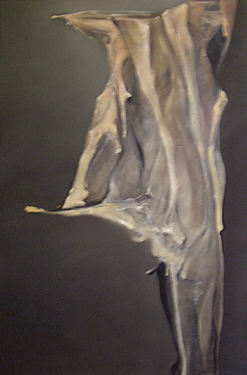 BRUCE SAMUELSON (American 20th Century): BRUCE SAMUELSON (American 20th Century) ABSTRACT FORM signed and dated "1973-75" verso, oil on board 72 x 48 in.