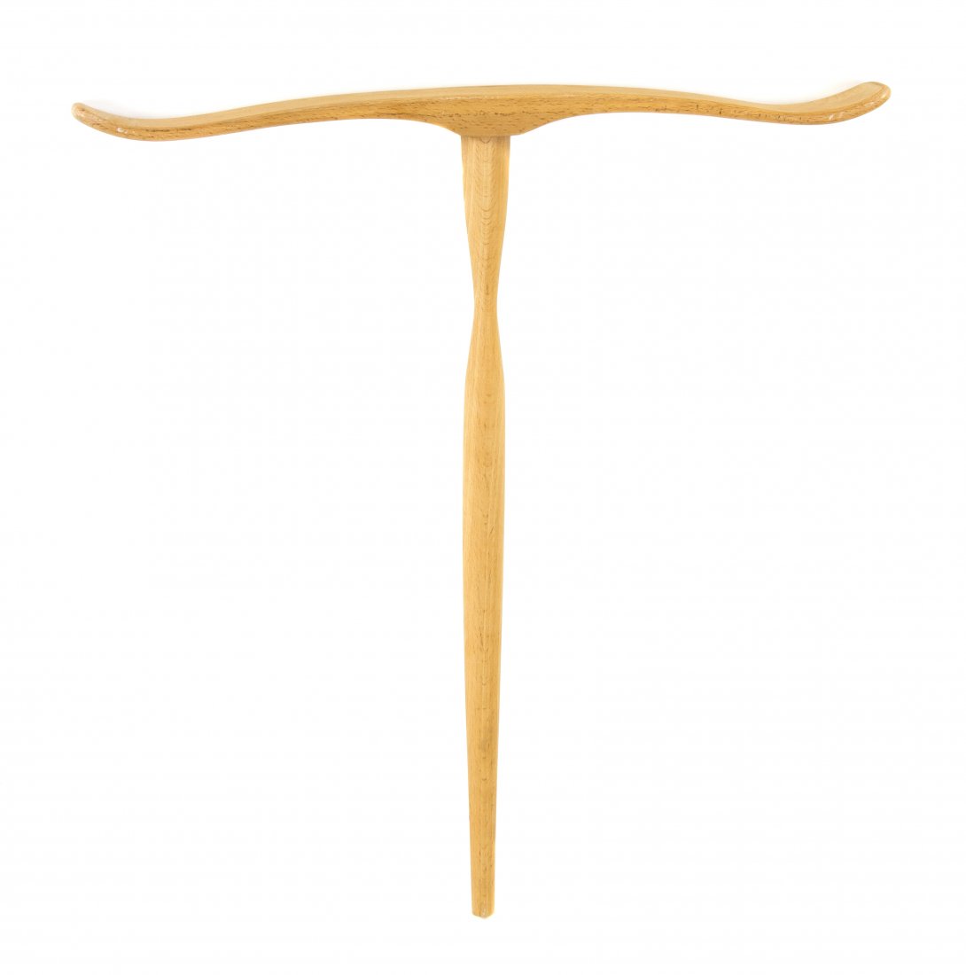 A Poul Hundevad Beech Meditation Stick, Height 21 3/8: A Poul Hundevad Beech Meditation Stick, in the form of a T with a tapering standard. Height 21 3/8 inches. Property from the Estate of Mr. David Gough, Copenhagen, Denmark