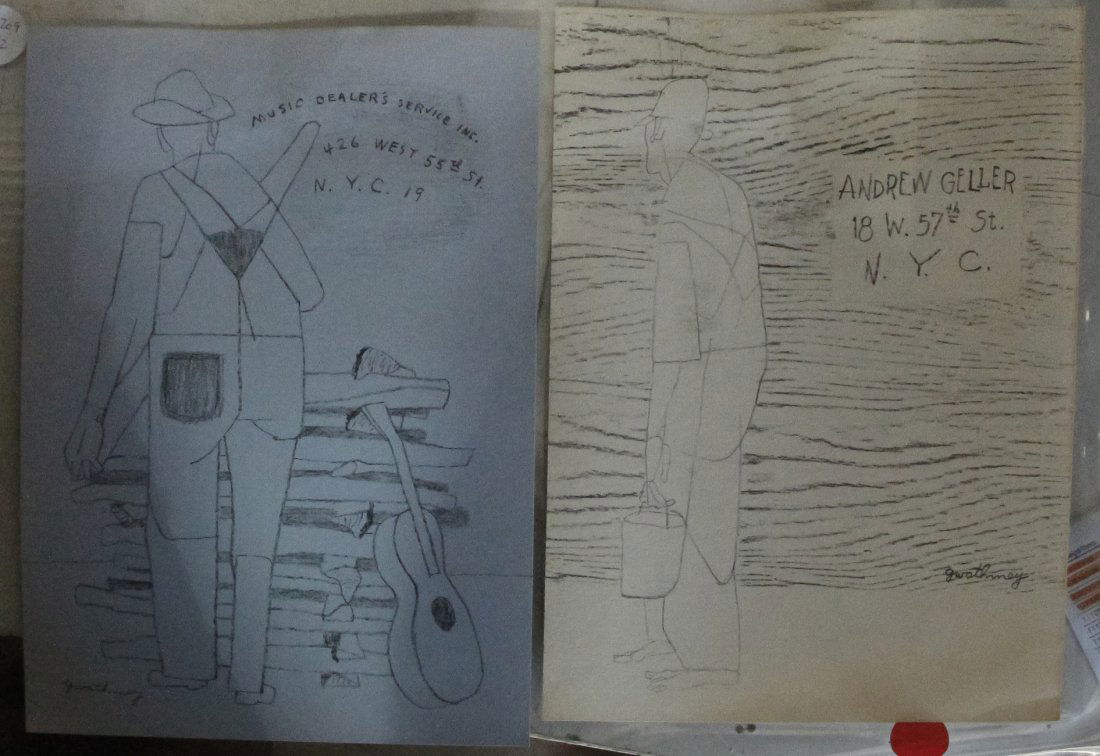 Robert Gwathmey, (American, 1903-1988), Andrew Geller: Robert Gwathmey (American, 1903-1988) Andrew Geller and Music Dealer Services, Inc. (two works) offset lithographs Largest 12 x 8 3/4 inches. Property from the Anthony J. and Davida J. A