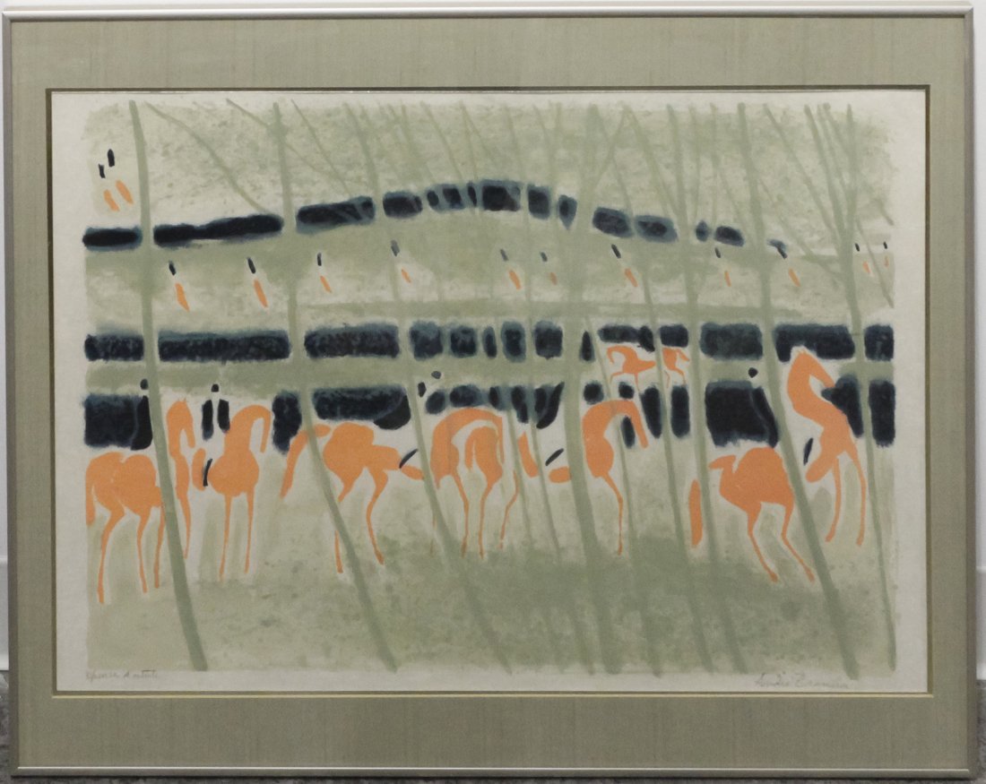 Andre Brasilier, (French, 1958-1991), Rouges-Epier le: Andre Brasilier (French, 1958-1991) Rouges-Epier le d'Artiste, 1971 lithograph edition A.P., signed Andre Brasilier 18 x 25 1/2 inches.