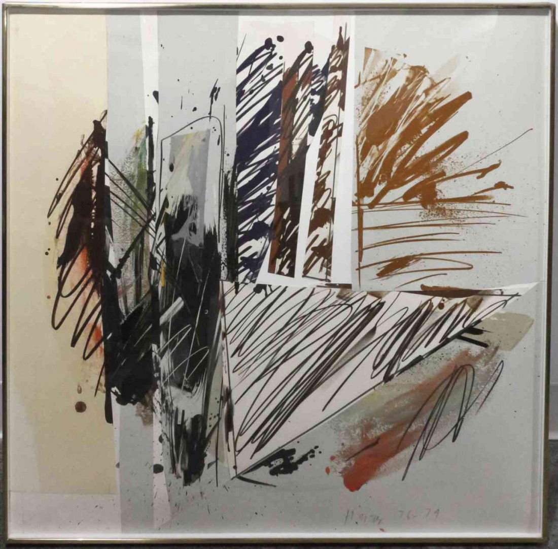 Michael Heizer, (American, b. 1944), Untitled: #17: Michael Heizer (American, b. 1944) Untitled: #17 Collage, 1976-79 collage signed Heizer and dated (lower right) 29 3/4 x 29 3/4 inches.