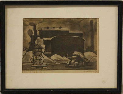 Morris Topchevsky, (American, 1899-1947), Sands and: Morris Topchevsky (American, 1899-1947) Sands and Elevators etching signed M. Topchevsky (lower right) and titled (lower left) 5 3/4 x 8 inches.
