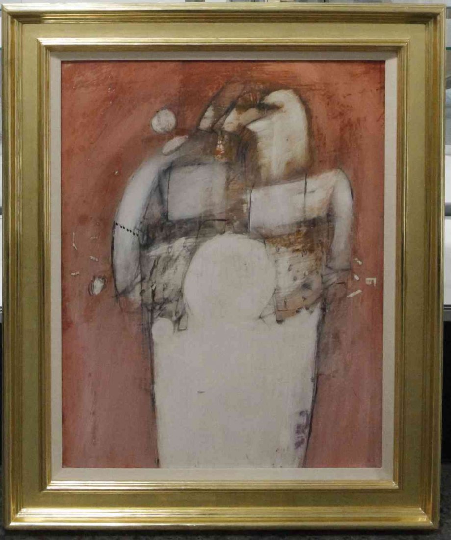 Ernest Tino Trova, (American, 1927-2009), Abstract: Ernest Tino Trova (American, 1927-2009) Abstract Figure oil on masonite 27 1/2 x 21 1/2 inches. Property from the Alice Welsh Skilling and Raymond Skilling Collection, Chicago, Illinois
