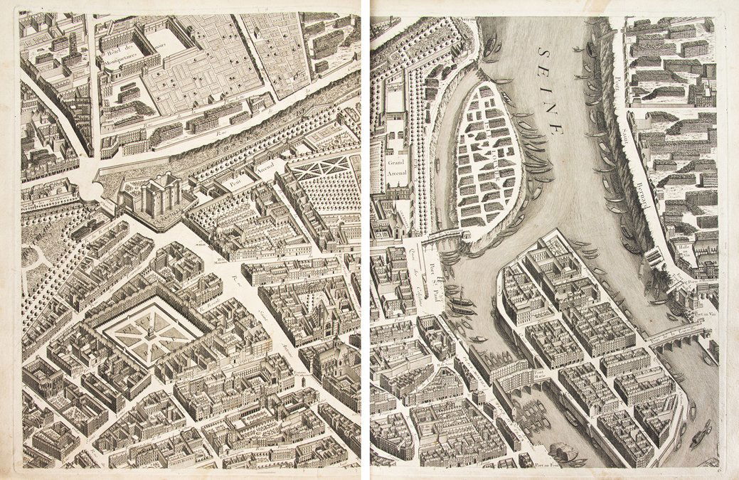 [PLAN DE TURGOT] BRETEZ, LOUIS. Plan de Paris. Paris,: [PLAN DE TURGOT] BRETEZ, LOUIS Plan de Paris, commence l'annee 1734. Dessine et grave, sous le ordres de Messire Michel Etienne Turgot ... Leve et dessine par Louis Vretez. Grave par Claude Lucas. Par