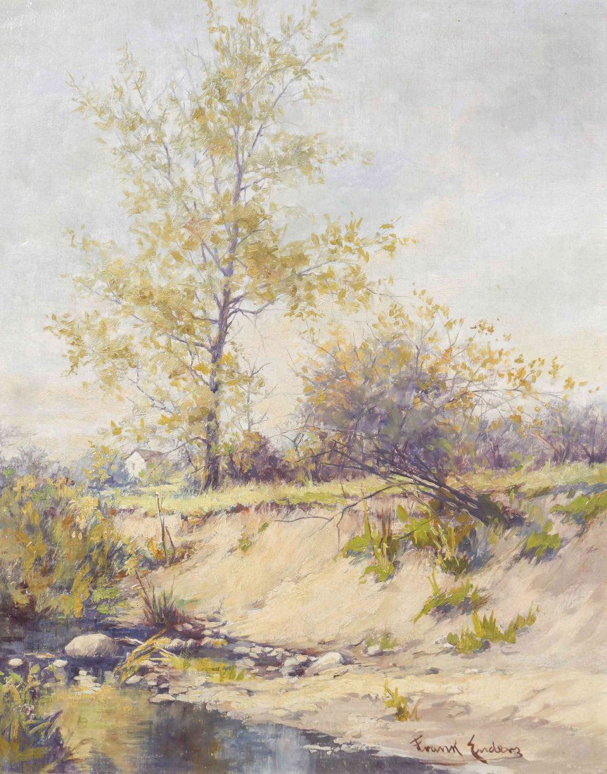 Frank Enders, (American, 1860-1921), Honey Creek,: Frank Enders (American, 1860-1921) Honey Creek, Wauwatosa oil on board signed Frank Enders (lower right) 18 x 14 1/2 inches. Property from the Estate of Marion Redig, Brookfield, Wisc