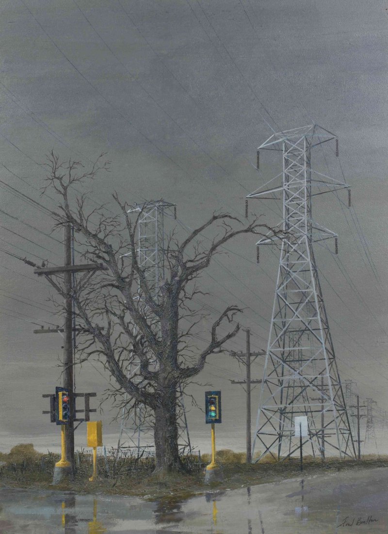 Frederick William Boulton, (American, 1904-1969),: Frederick William Boulton (American, 1904-1969) Deserted Intersection oil on board signed Fred Boulton (lower right) 22 x 16 inches. Property from the Collection of Lorna Boulton, Chi