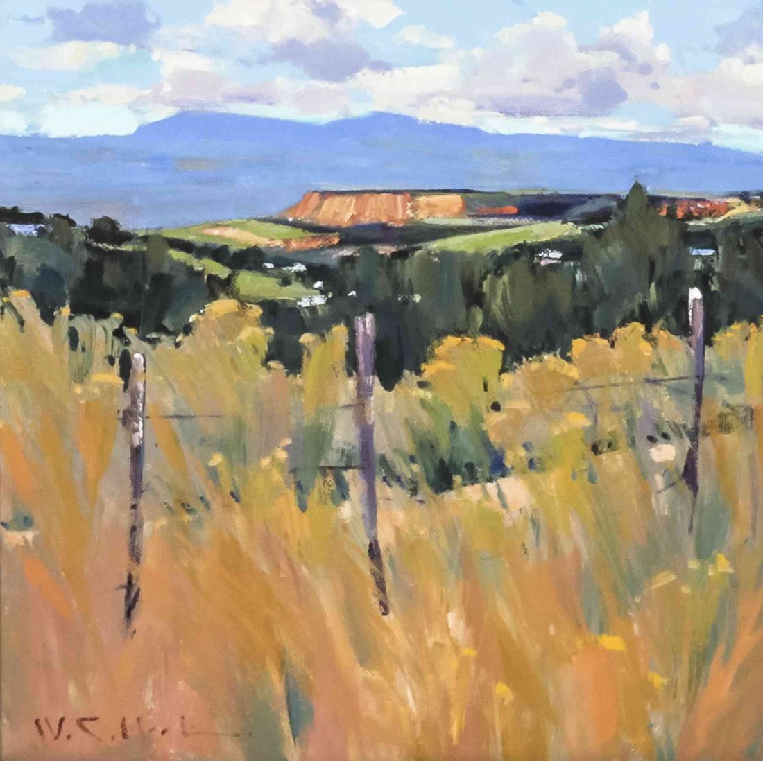 William Cather Hook, (American, b. 1948), Shadowed: William Cather Hook (American, b. 1948) Shadowed Valley acrylic on panel signed Wm C. Hook (lower left) 11 1/2 x 11 1/2 inches.