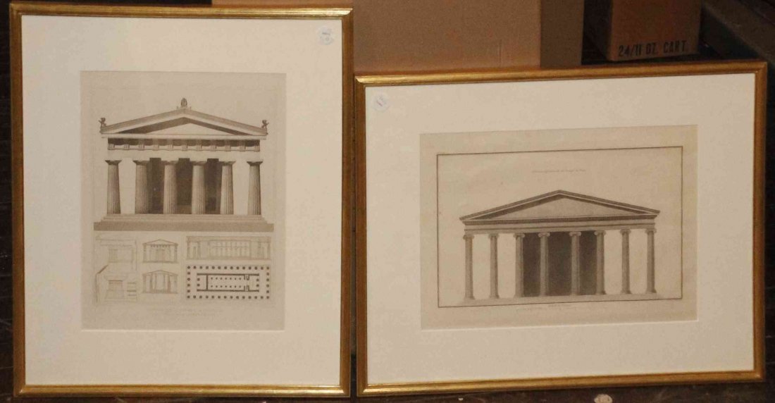 Six Continental Architectural Etchings, Height 14 1/4 x: Six Continental Architectural Etchings, each depicting architectural details. Height 14 1/4 x width 11 inches. Property from the Collection of Dan Johnson, Chicago, Illinois