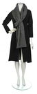 A Yohji Yamamoto Black Wool Coat and Scarf, Size 1.
