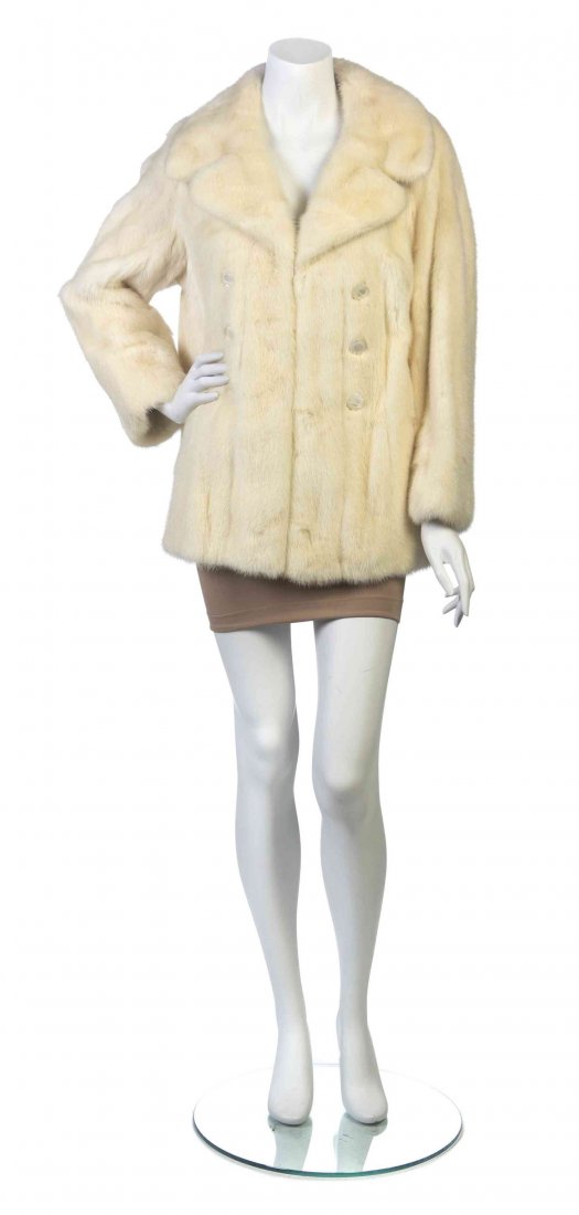 A Weiss White Mink Coat,: A Weiss White Mink Coat, circa 1965. Labeled: Weiss. Property from a Midwest Institution