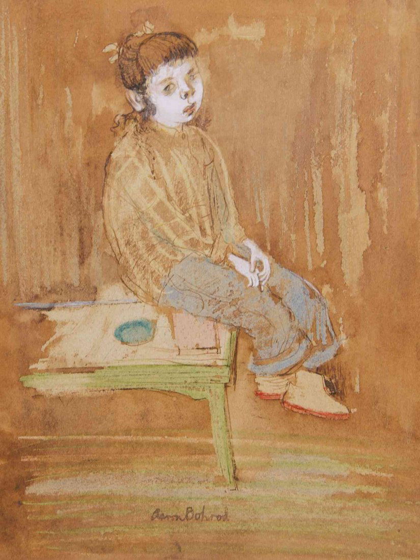 Aaron Bohrod, (American, 1907-1992), Red Shoes, 1950: Aaron Bohrod (American, 1907-1992) Red Shoes, 1950 crayon and ink on board signed Aaron Bohrod (lower center) 11 x 8 3/4 inches. Provenance: Associated American Artists, New Y