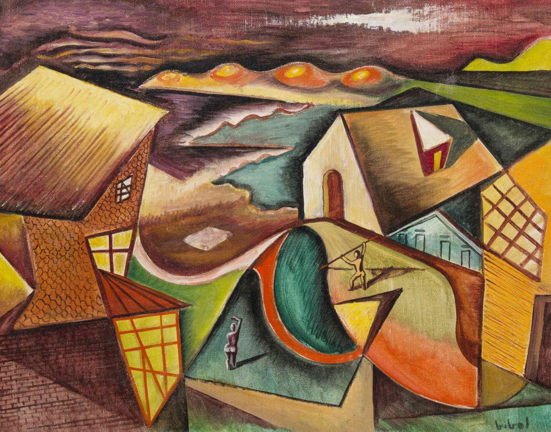Leon Bibel, (American, 1913-1995), Surrealist Landscape: Leon Bibel (American, 1913-1995) Surrealist Landscape oil on canvas signed Bibel (lower right) 20 x 16 inches. Property from the Estate of James M. Walsh, Chicago, Illinois