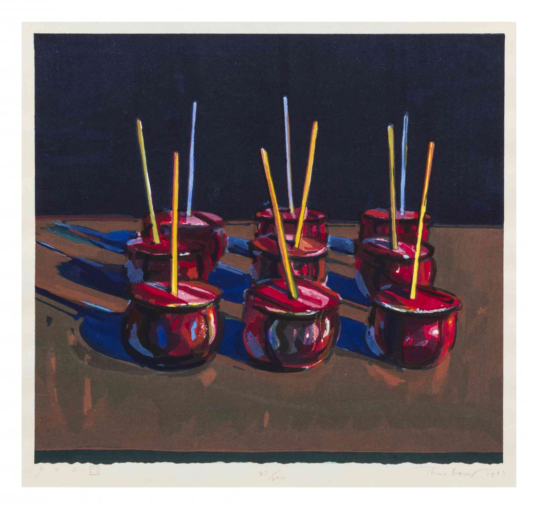Wayne Thiebaud, (American, b. 1920), Candy Apples, 1987