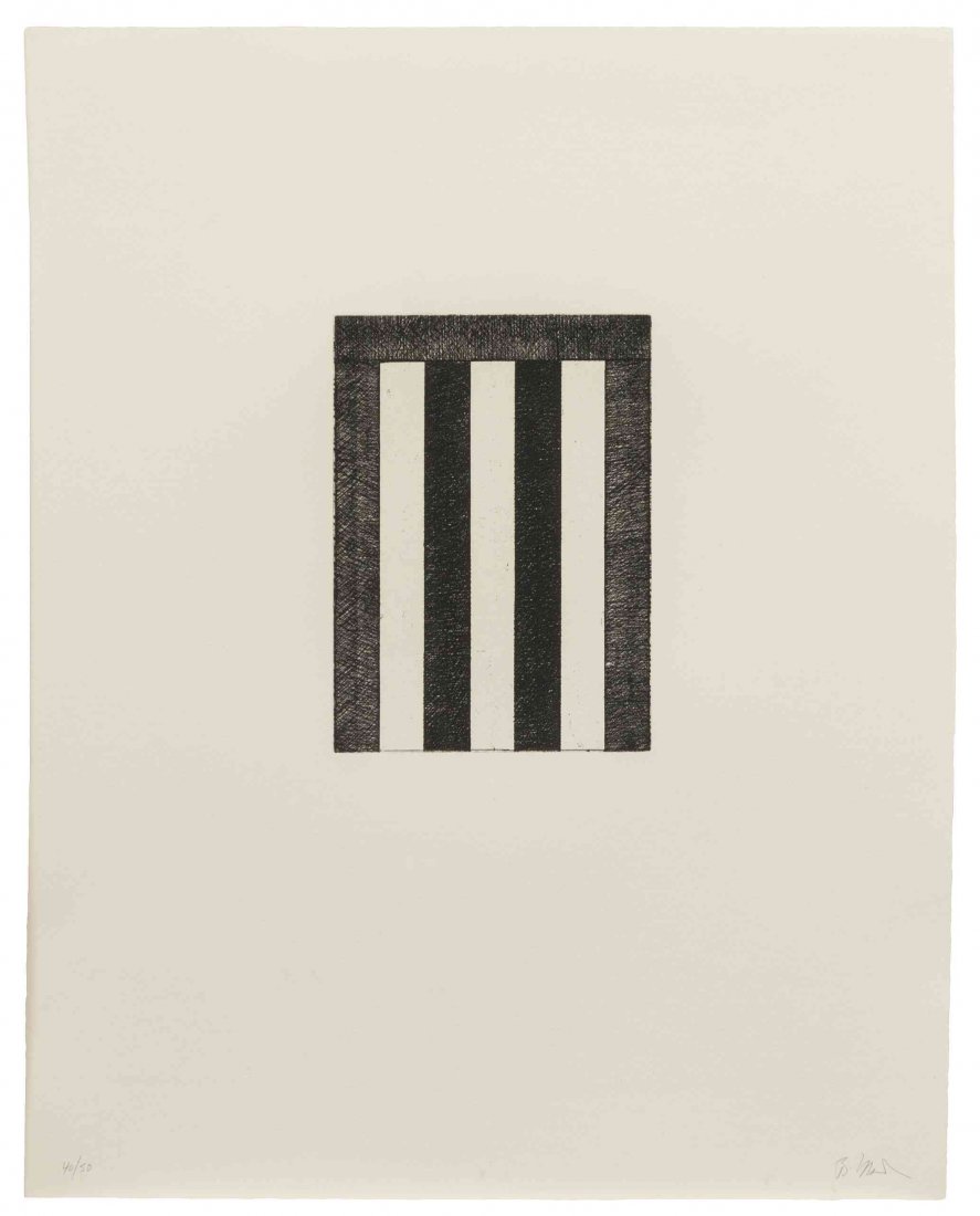 Brice Marden, (American, b. 1938), Untitled IV, (from: Brice Marden (American, b. 1938) Untitled IV, (from Twelve Views for Caroline Tatyana series), 1977-79 etching with aquatint edition 40/50, signed B. Marden (lower right) 10 x