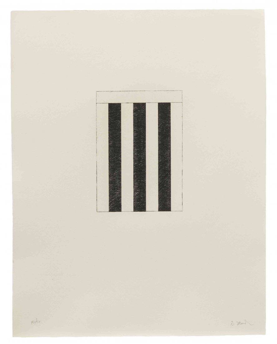 Brice Marden, (American, b. 1938), Untitled III, (from: Brice Marden (American, b. 1938) Untitled III, (from Twelve Views for Caroline Tatyana series), 1977-79 etching with aquatint edition 40/50, signed B. Marden (lower right) 10