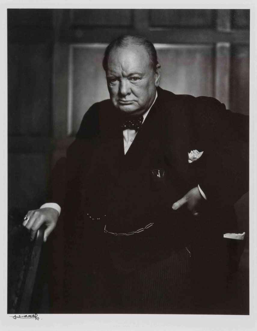 Yousuf Karsh, (Canadian, 1908-2002), Winston Churchill,: Yousuf Karsh (Canadian, 1908-2002) Winston Churchill, 1941 gelatin silver print signed Yousuf Karsh (lower left) 9 1/2 x 7 1/2 inches.