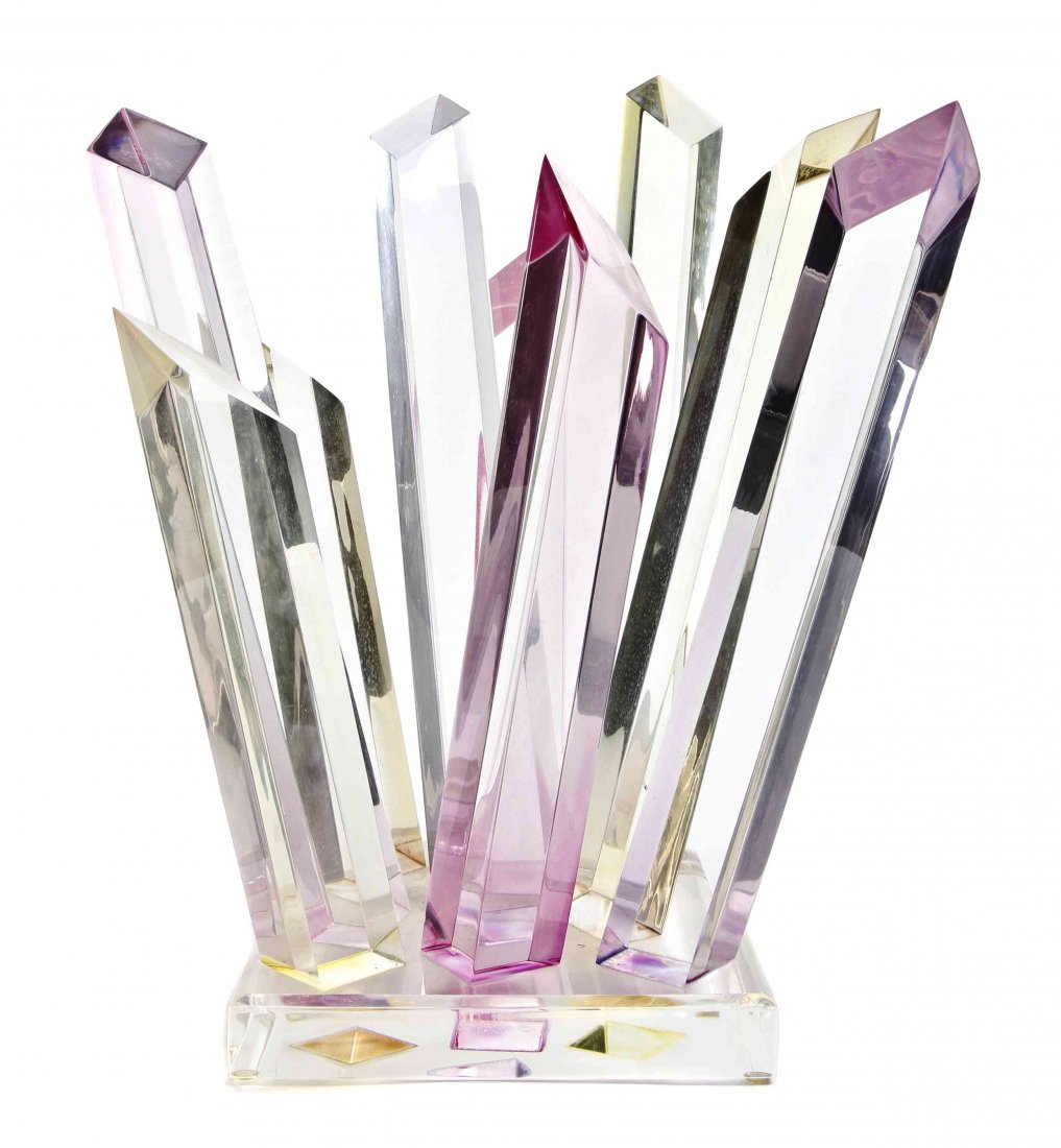 Hivo Van Teal, (20th century), Untitled: Hivo Van Teal (20th century) Untitled acrylic sculpture signed Van Teal (base) 19 x 19 inches. Property from the Harmon Family Trust, Delray Beach, Florida