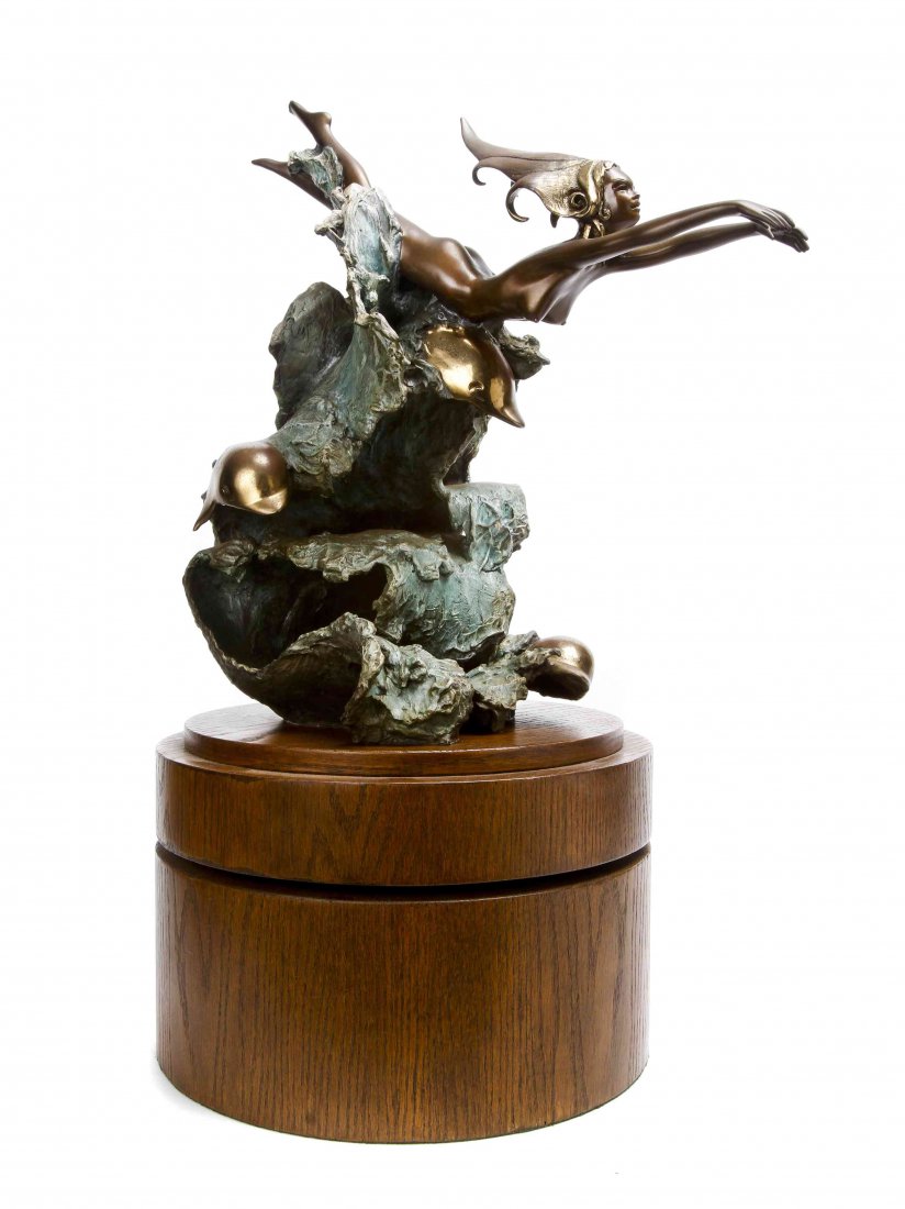 Angelo Basso, (Italian, b. 1943), Companions, 1987: Angelo Basso (Italian, b. 1943) Companions, 1987 cold painted and patinated bronze edition of 175, signed A. Basso and stamped with the Dyanson Studios foundry mark, 1987 Height: 17 inches o