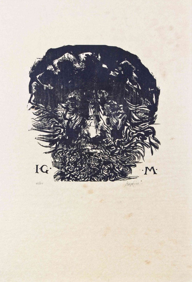 Leonard Baskin, (American, 1922-2000), Jan Gossaert: Leonard Baskin (American, 1922-2000) Jan Gossaert print edition 47/50, signed Baskin (lower right) 30 x 22 inches. Property from the Harmon Family Trust, Delray Beach, Florida