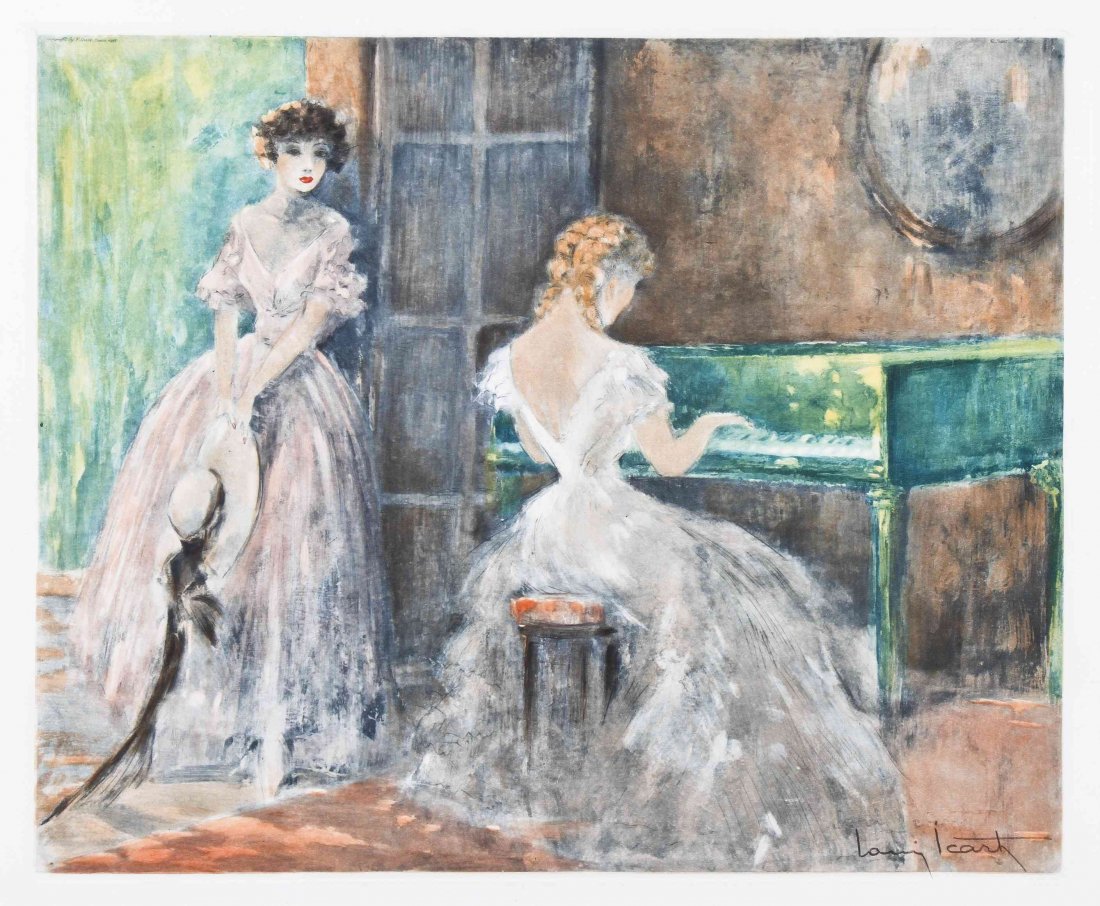 Louis Icart, (French, 1888û1950), Summer Music, Piano: Louis Icart (French, 1888û1950) Summer Music, Piano lithograph signed Louis Icart (lower right) 13 1/2 x 16 3/4 inches.