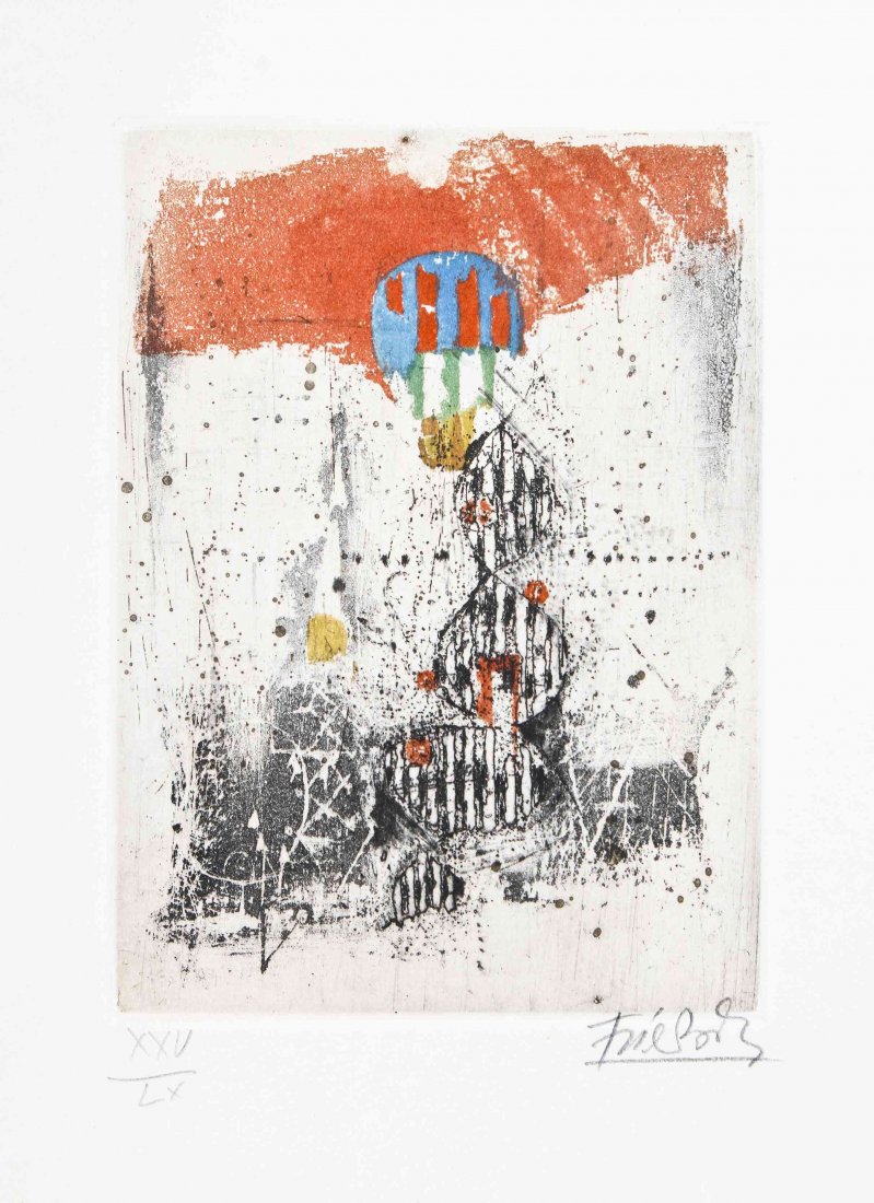 Johnny Friedlaender, (French, 1912-1992), Exercises, No: Johnny Friedlaender (French, 1912-1992) Exercises, No. 72, etching and aquatint edition XXV/LX, signed Friedlaender (lower right) 7 1/4 x 5 1/4 inches. Property from the Harmon Family