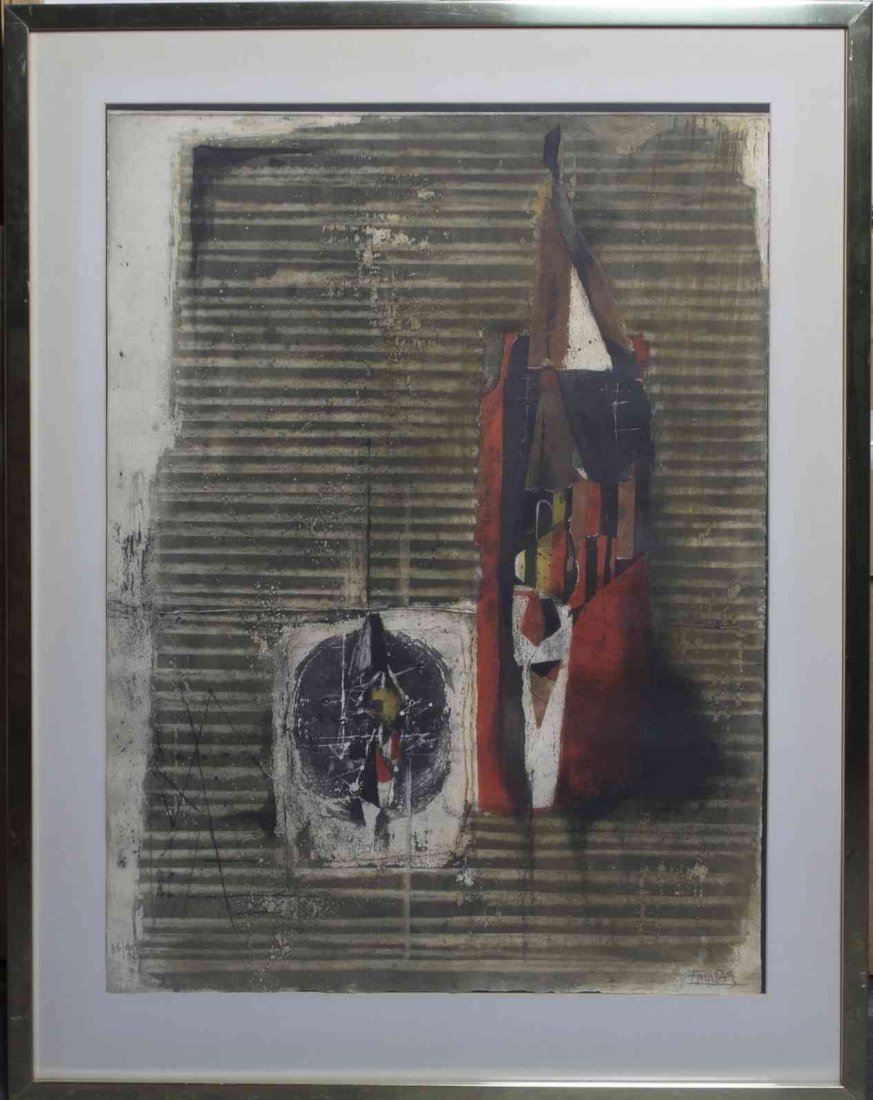Johnny Friedlaender, (German, 1912-1992) Untitled: Johnny Friedlaender (German, 1912-1992) Untitled color lithograph edition 36/99, signed Friedlaender (lower right) (lower right) 29 1/4 x 21 7/8 inches. Property from the Estate of Al