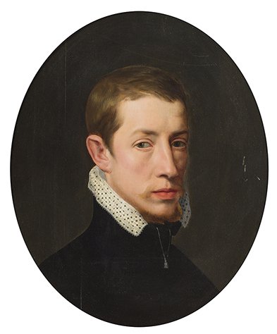 Continental School, (18th century), Portrait of a Young: Continental School (18th century) Portrait of a Young Gentleman oil on board 19 x 15 1/2 inches.