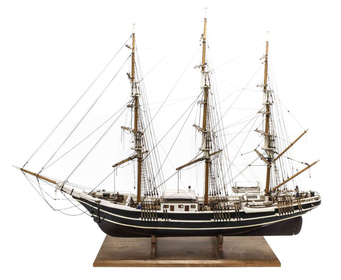 An American Model of a Ship. Height overall 30 x length: An American Model of a Ship. Height overall 30 x length 41 inches.