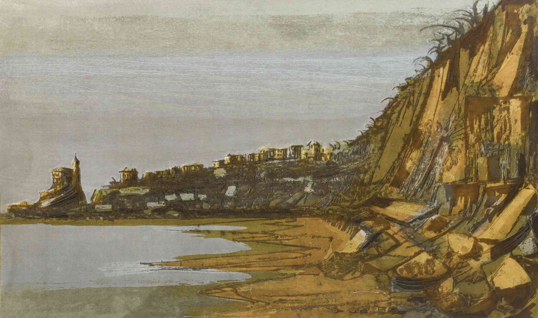 Dean Meeker, (Wisconsin, 1920-2002), Biarritz: Dean Meeker (Wisconsin, 1920-2002) Biarritz intaglio edition of 20, signed Dean Meeker and titled (lower right) 18 x 29 7/8 inches.