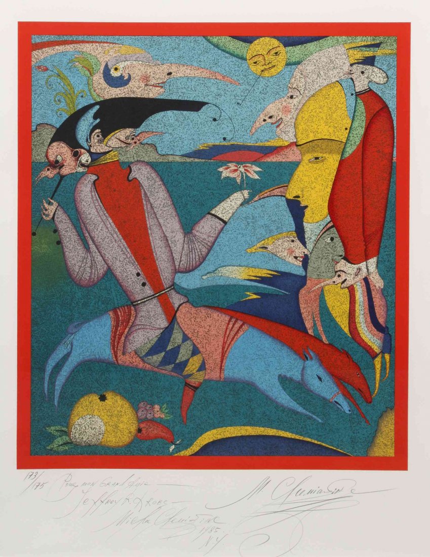 Mihail Chemiakin, (Russian, b. 1943), Carnival de St.: Mihail Chemiakin (Russian, b. 1943) Carnival de St. Petersburg, 1985 lithograph edition 173/175, signed M. Chemiakin, inscribed and dated (lower right) 20 1/2 x 17 7/8 inches.