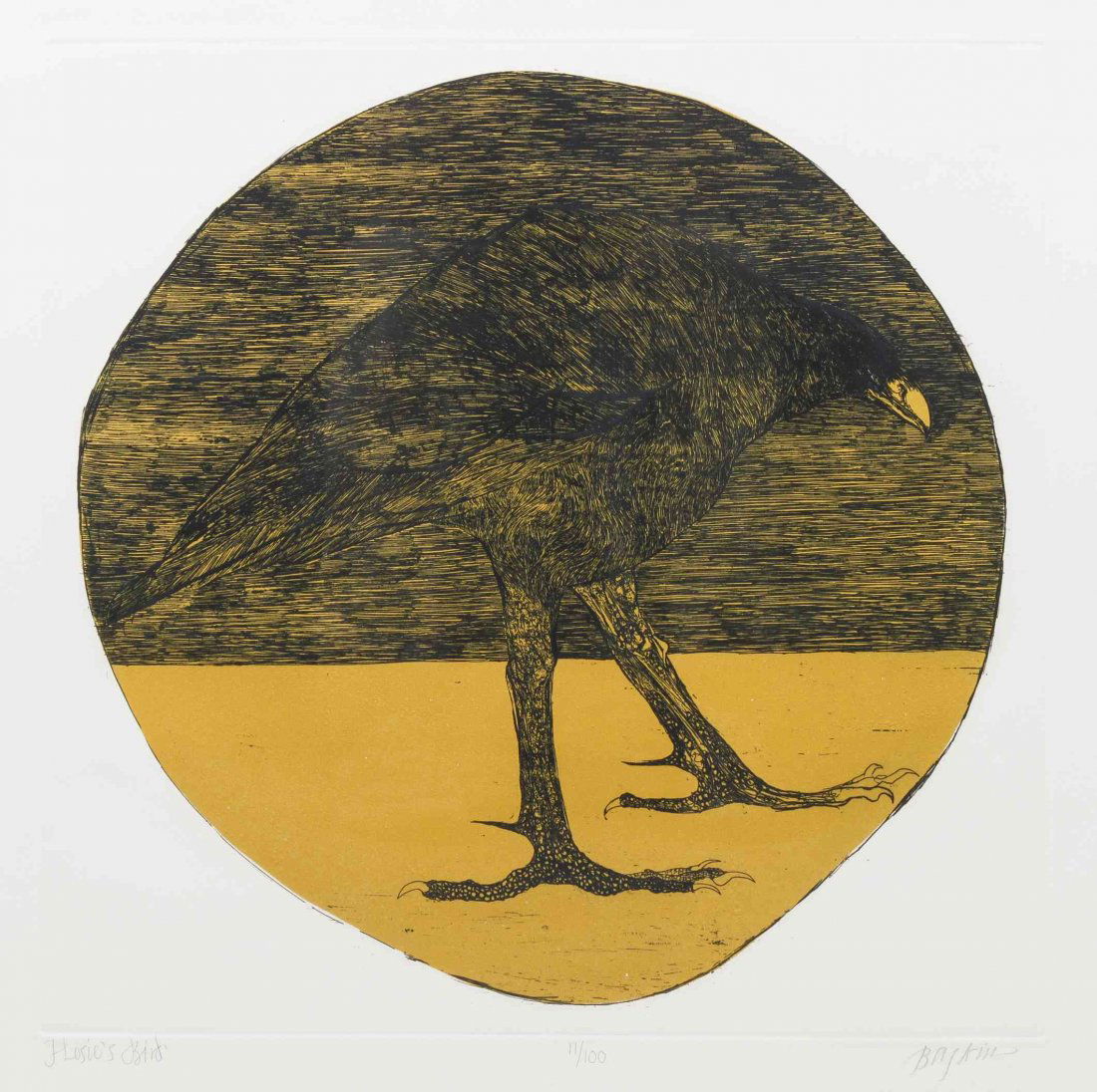 Leonard Baskin, (American, 1922-2000), Flosies Birds: Leonard Baskin (American, 1922-2000) Flosies Birds lithograph edition 11/100, signed Baskin and titled (lower left) 17 1/2 x 18 inches.