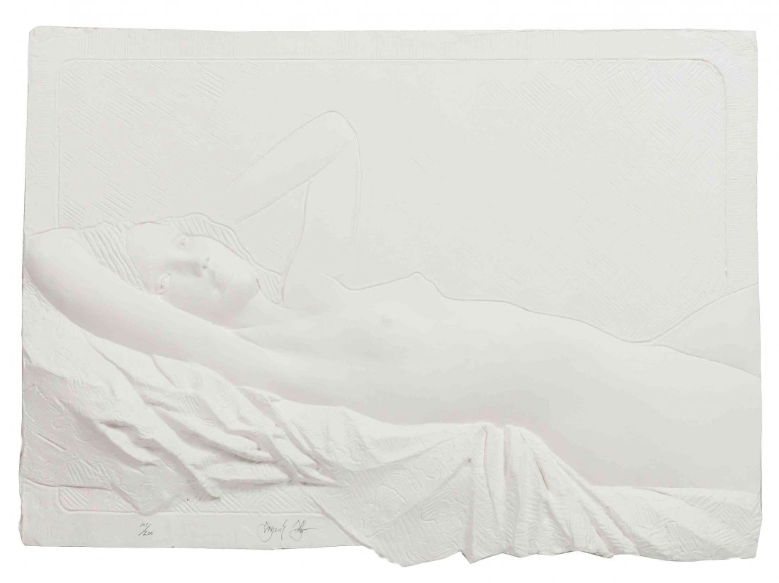 Frank Gallo, (American, 1933), Reclining Nude: Frank Gallo (American, 1933) Reclining Nude cast paper edition 147/200, signed Frank Gallo (lower left) 32 x 47 x 3 inches.