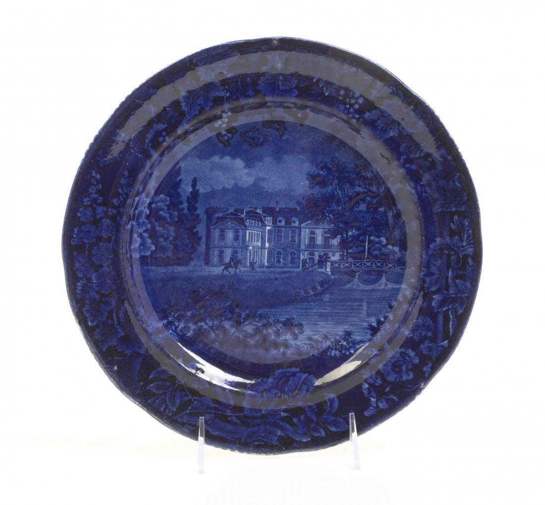 An English Transfer Decorated Plate, Wood & Sons,: An English Transfer Decorated Plate, Wood & Sons, Vue de Chateau Ermenonville. Diameter 10 1/8 inches. Property from the Estate of Norman and Dorothy Holmes, Wilmette, Illinois
