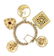 A Yellow Gold Charm Bracelet with Five Attached Charms,