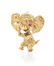 A Retro 14 Karat Yellow Gold and Ruby Elephant Pin,