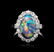 An Art Deco Platinum, Black Opal and Diamond Ring, 4.10