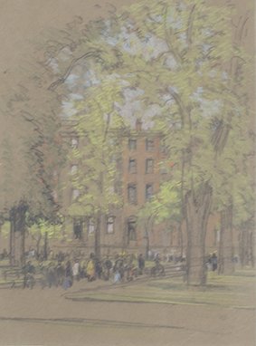 Joseph Pennell, (American, 1857-1926), Washington: Joseph Pennell (American, 1857-1926) Washington Square, New York pastel on paper 11 x 8 3/4 inches. Property of the Columbus Museum of Art, sold to benefit its Acquisition Fund