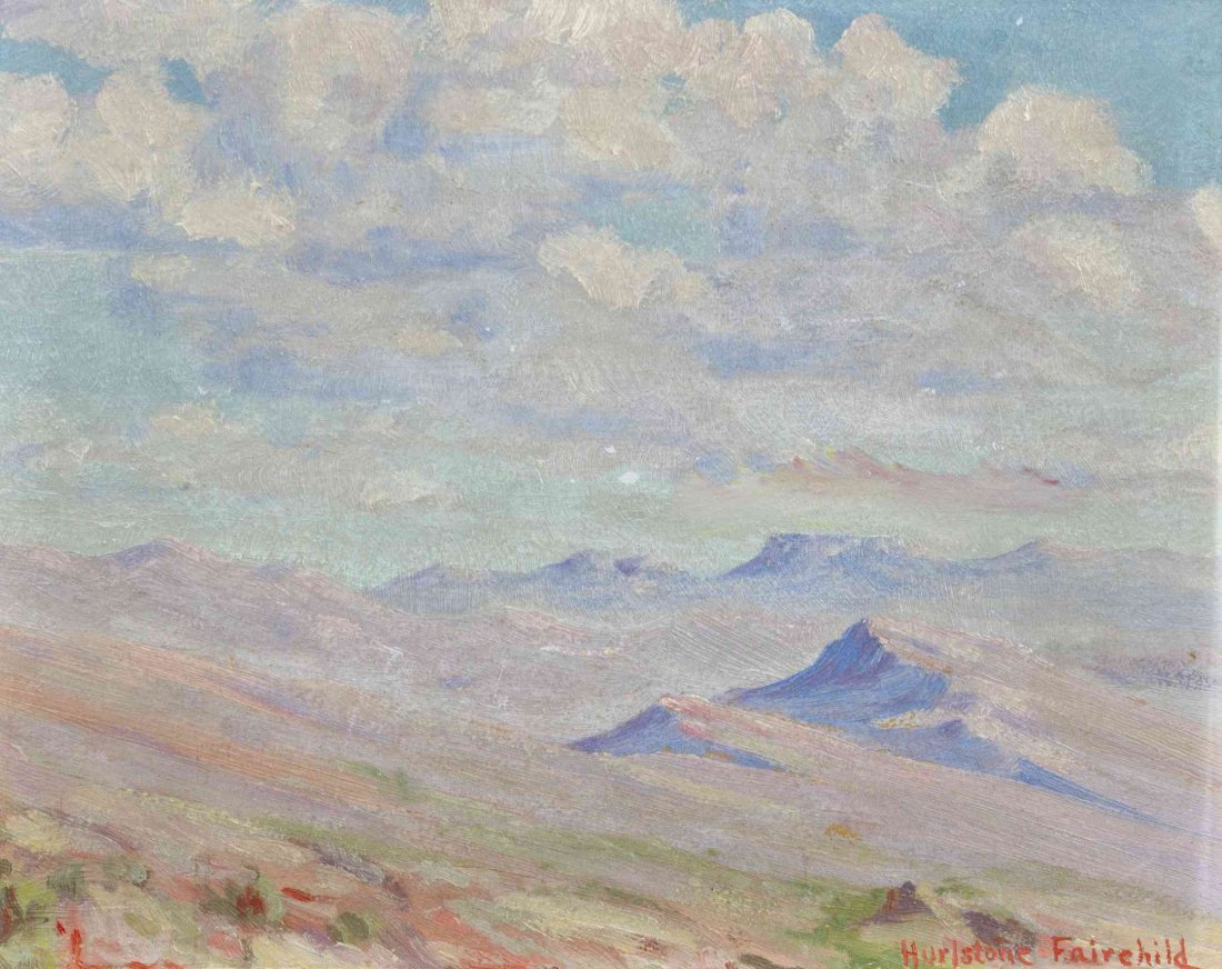 Hurlstone Fairchild, (American, 1893-1966), Mountain: Hurlstone Fairchild (American, 1893-1966) Mountain Peaks, 1931 oil on board signed Hurlstone Fairchild and dated (lower right) 7 1/2 x 9 1/2 inches.