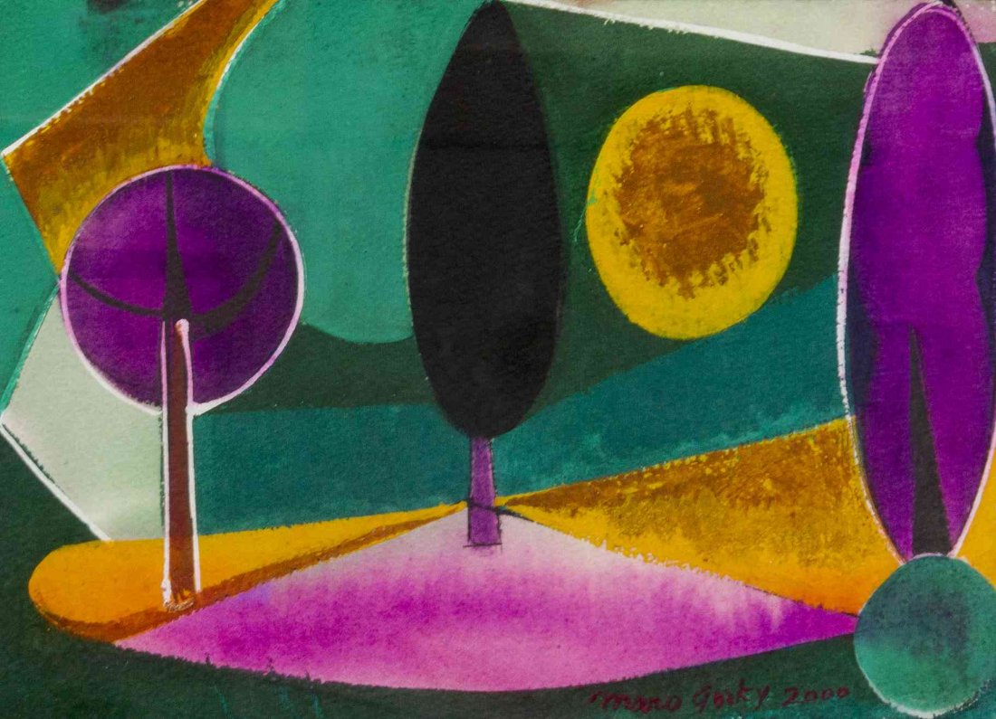 Maro Gorky, (American/Armenian, b. 1943), Cypress, 2000: Maro Gorky (American/Armenian, b. 1943) Cypress, 2000 watercolor signed Maro Gorky and dated (lower right) 9 x 12 1/4 inches. Provenance: Silva Bezdikian Fine Art, Beverly Hill