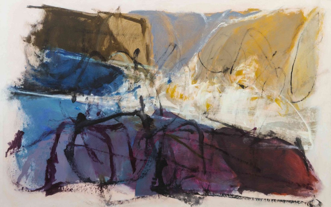 Cleve Gray, (American, 1918-2004), Rocks and Water #14,: Cleve Gray (American, 1918-2004) Rocks and Water #14, 1983 acrylic on canvas signed Gray, titled and dated (verso) 50 x 80 inches. Condition: There is minor surface dirt throughout; overall, this work