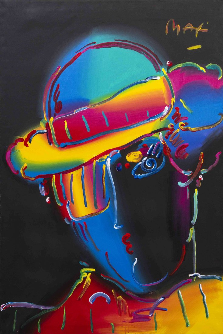 Peter Max, (American/German, b. 1937), Zero in: Peter Max (American/German, b. 1937) Zero in Spectrum, 1993 acrylic on canvas signed Max (upper right) 48 x 36 inches.