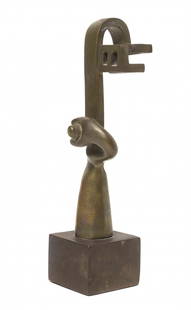 Parviz Tanavoli, (Iranian, b. 1937), Grey Heech and: Parviz Tanavoli (Iranian, b. 1937) Grey Heech and Myself bronze Height: 8 1/2 inches. Property from a Private Collection, Shoreview, Minnesota Provenance: Acquired directly from the artist by