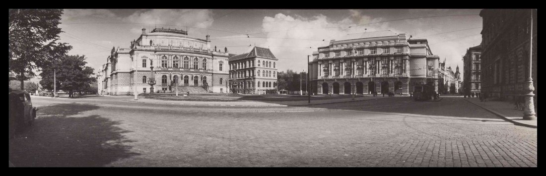 Josef Sudek, (Czech, 1896-1976), Krasnoarmejcu Square,: Josef Sudek (Czech, 1896-1976) Krasnoarmejcu Square, Prague, 1955 gelatin silver photograph signed Sudek, dated, and inscribed (verso) 3 7/8 x 11 1/4 inches. Property from The Anne and Jacques Baruch 
