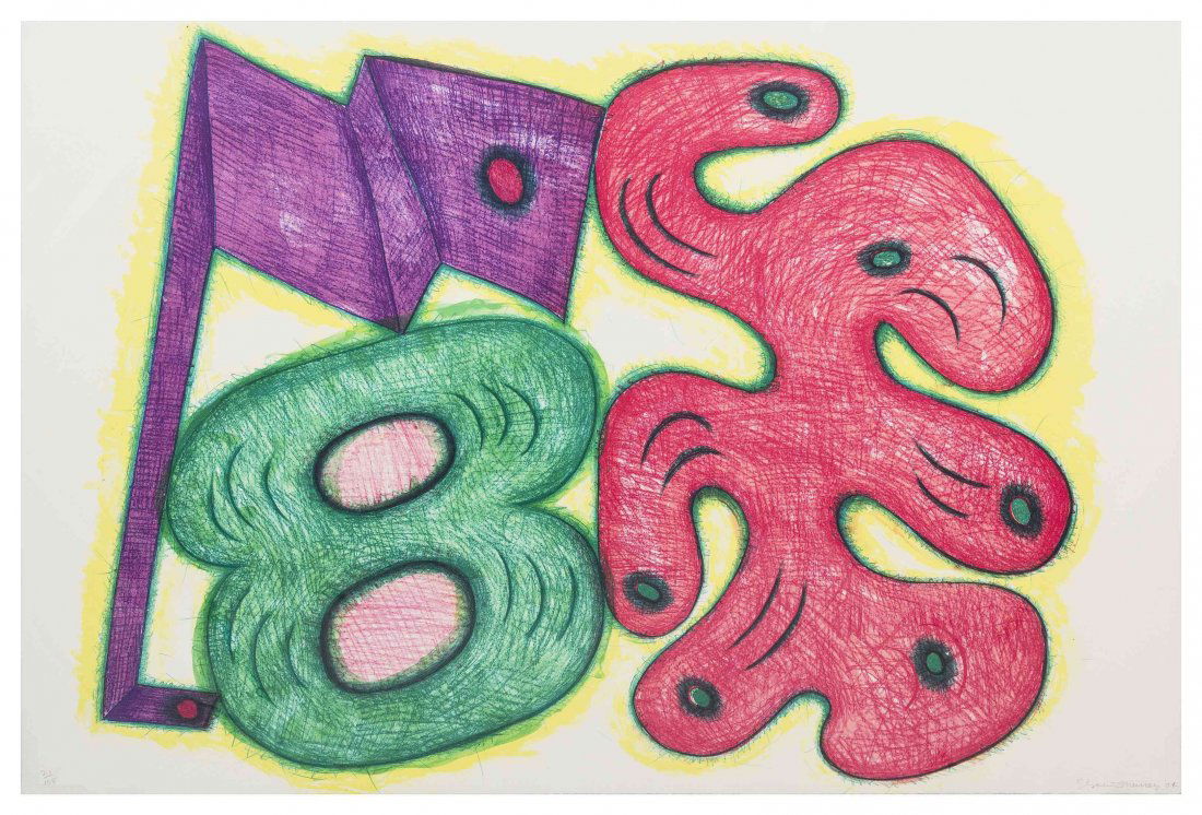 Elizabeth Murray, (American, 1940-2007), We Meet Again,: Elizabeth Murray (American, 1940-2007) We Meet Again, 2004 color screenprint; Lincoln Center, pub. edition 21/108, signed Elizabeth Murray and dated (lower right) 31 1/4 x 46 1/2 inches. Condition: Th