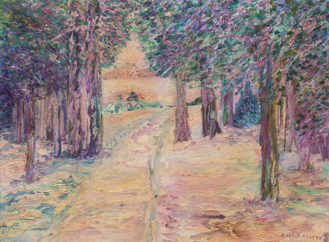Carl Rudolph Krafft, (American, 1884-1938), Forest Path: Carl Rudolph Krafft (American, 1884-1938) Forest Path oil on canvas signed Carl R. Krafft (lower right) 18 1/4 x 24 1/4 inches.