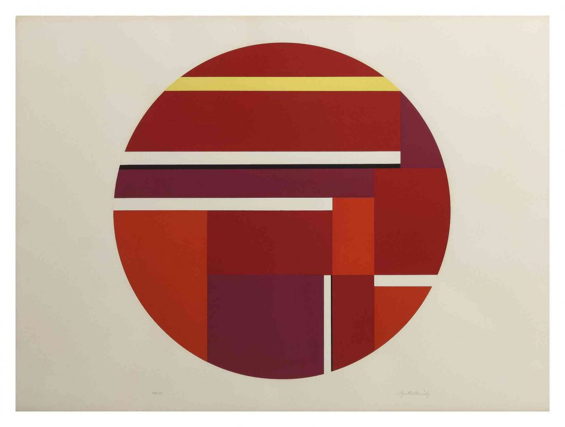Ilya Bolotowsky, (Russian/American, 1907-1981),: Ilya Bolotowsky (Russian/American, 1907-1981) Untitled 'circle' and Untitled 'diamond' (two works) silkscreens signed Ilya Bolotowsky (lower right) Largest image 20 x 20 inche