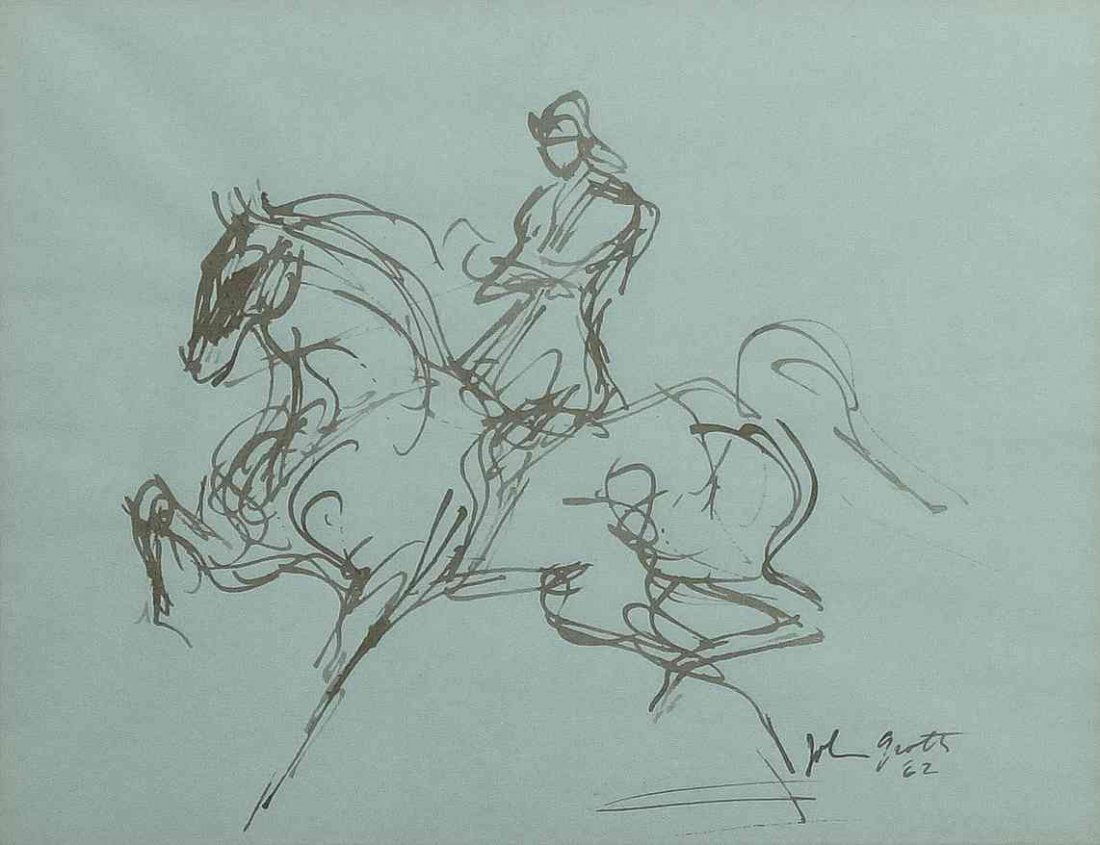 John Groth, (American, b. 1908), Horse Show, 1962: John Groth (American, b. 1908) Horse Show, 1962 pen and ink signed John Groth and dated (lower right) 11 x 14 inches. Provenance: Janet Nessler Gallery, Inc. New York, New York