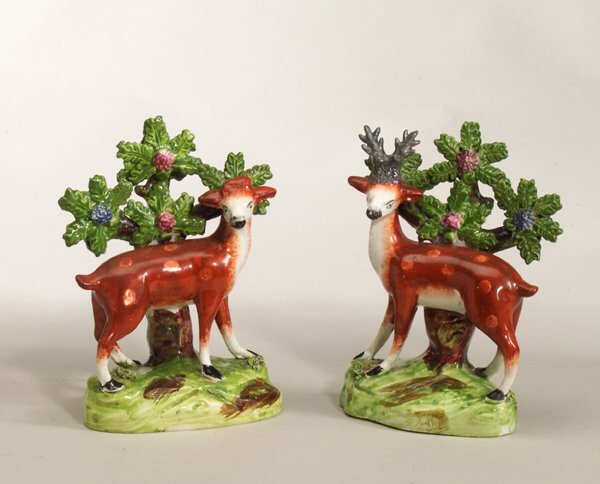 PAIR OF STAFFORDSHIRE FIGURES
