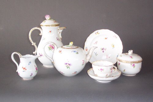 MEISSEN PORCELAIN ASSEMBLED TEA AND COFFE